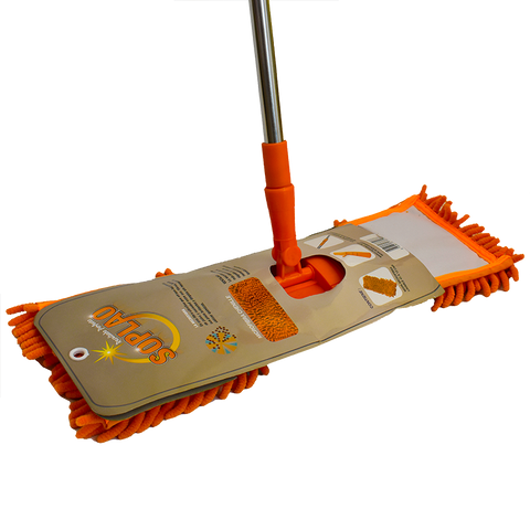 Mopa Naranja Multiuso Microfibra con mango acero extensible