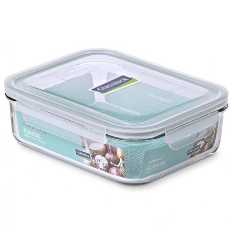 Contenedor vidrio hermético rectangular Alegra 1.5L