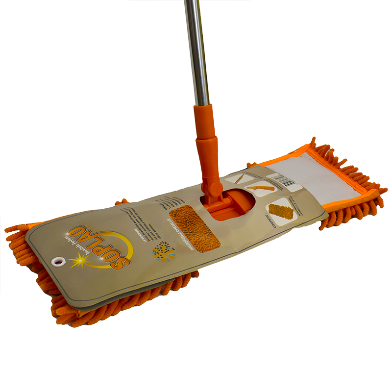 Mopa Naranja Multiuso Microfibra con mango acero extensible