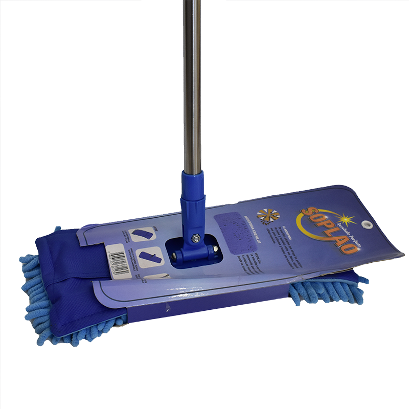 Mopa Azul Ultra Absorvente Microfibra con mango acero extensible